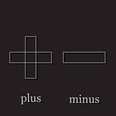 Obraz premium Plus, minus icons .Vector illustration isolated for web applications.