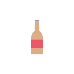 Isolated beer bottle icon flat design
