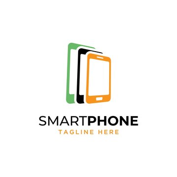 Mobile phone logo design concept illustration.Smart phone icon vector template
