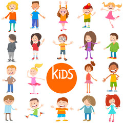 cartoon children and teen characters set