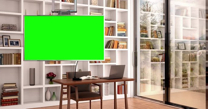 Virtual Library Educational Virtual Set Background for Virtual Sets and Green Screen Video Productions