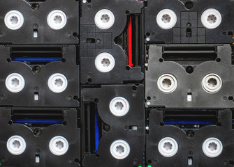 Analog Magnetic VHS Video Tapes Backdrop