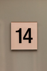 number 14 on wall