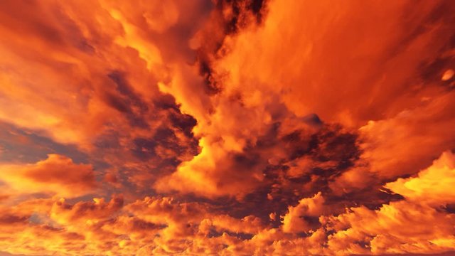 Red cloudy sky. Apocalyptic sky time lapse.