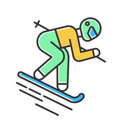 Skiing color icon