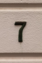 number seven on wall