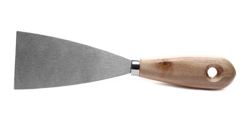 New metal industrial working spatula tool isolated on white