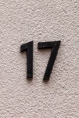 number seventeen on stone background