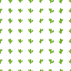 Mexican Cactus Plant Print, Cartoon Silhouette Floral Pattern	