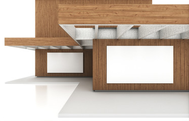 Abstract  architecture minimalist building 3d illustration for background