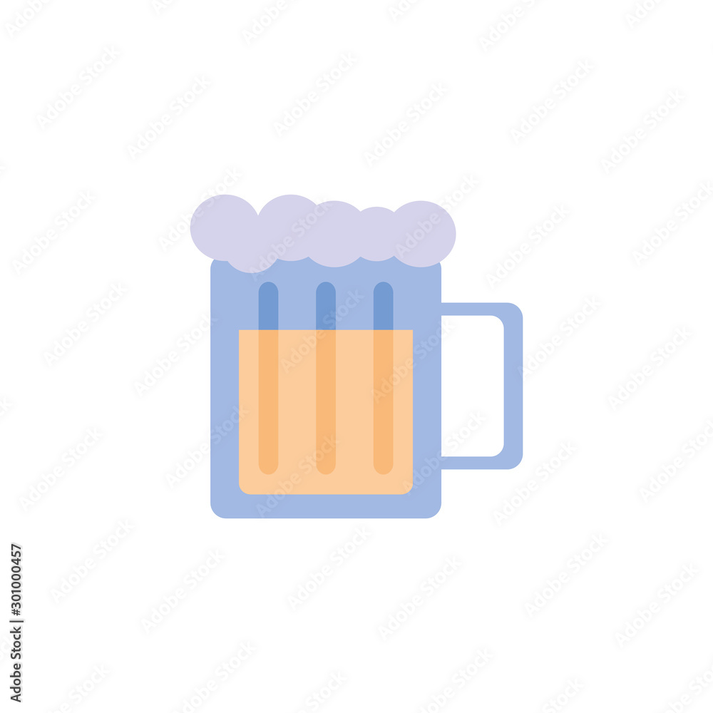 Canvas Prints isolated beer glass icon flat design