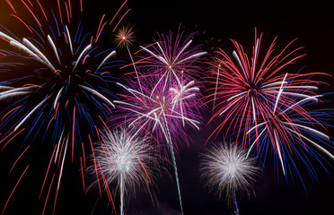 The firework display celebrating the 50th Anniversary of Swansea, Wales, UK, becoming a city,