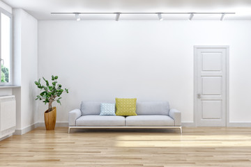 Obraz na płótnie Canvas large luxury modern bright interiors room illustration 3D rendering