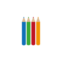 Isolated colored pencils flat vector design