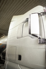 Car wash truck. Cement truck