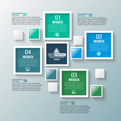 Abstract 3D Paper Infographics. Business template .Vector illustration