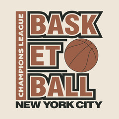 basketball sport, new york, typography t-shirt