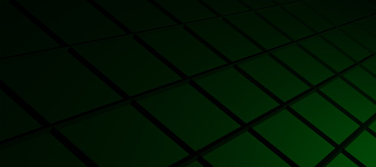 abstract dark green 3d box background, 3d illustration and wallpaper