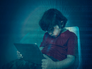 young addiction and online danger concept