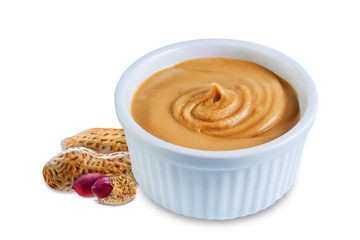 Peanut butter on a white isolated background