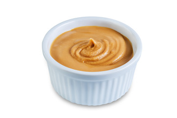 Peanut butter on a white isolated background