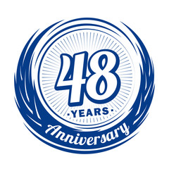 Forty-eight years anniversary celebration logotype. 48th anniversary logo. Vector and illustration.