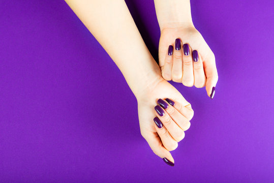 Stylish Trendy Purple Female Manicure