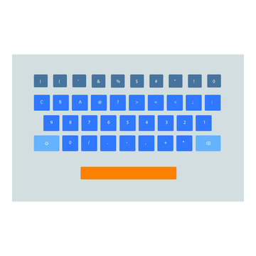 The view of keyboard in vector