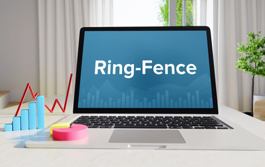Ring-Fence – Statistics/Business. Laptop in the office with term on the display. Finance/Economics.