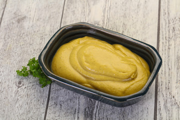 Mustard sauce in the bowl