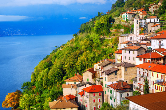Careno village on Lake Como, Lombardy, Italy