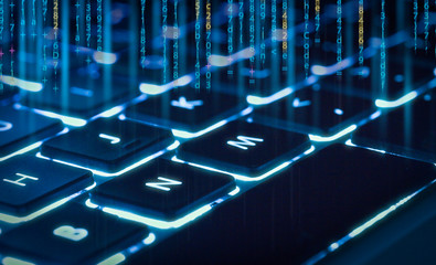 digital code  and keyboard 