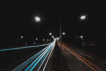 Fototapeta na wymiar Abstract traffic lights during night in Finland