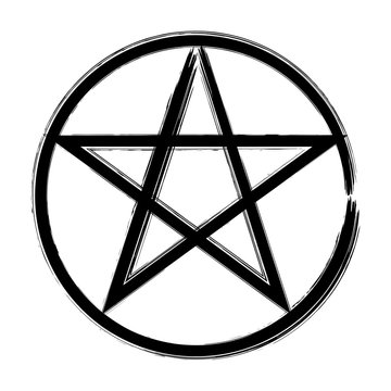 Pentagram occult symbol isolated over white