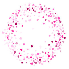 Hearts confetti flying vector background graphic design.