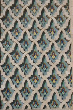 mosaic on the wall of a mosque in Morocco in Casablanca