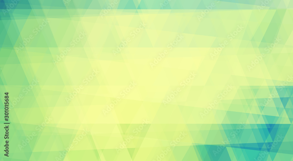 Poster yellow aquamarine background textured by triangles. vector graphics