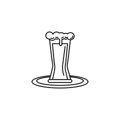 Isolated beer glass icon line design
