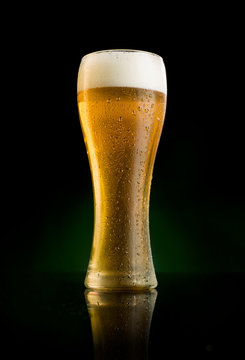 Beer Glass Full With Froth Background