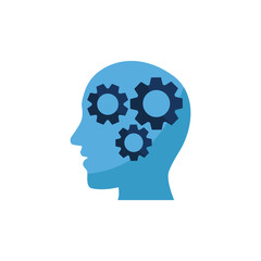 Isolated gears icon flat design