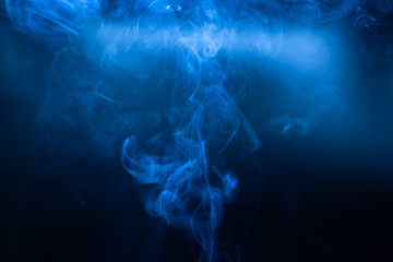Smoke movements background in low blue light