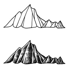 mountains illustration white background
