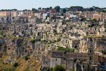 Fototapeta na wymiar panoramic view of the city of matera, basilicata, italy