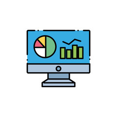 Isolated workflow icon flat and line design