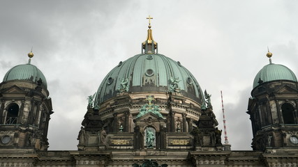 Fototapeta na wymiar close up the dome of berlin cathedral in germany