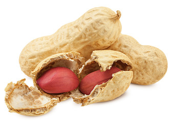 peanut isolated on white background, clipping path, full depth of field