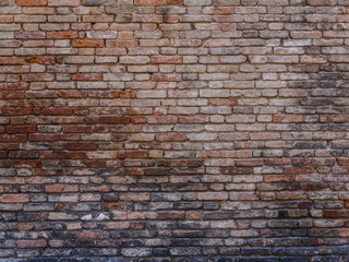 Old red brick wall background