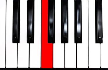 Naklejka premium Piano keys on white background
