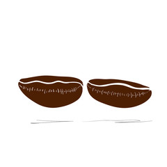 coffee beans icons with hand drawn doodle cartoon style vector isolated