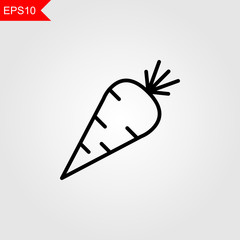 Carrot thin line icon on grey background. Vector illustration eps10.